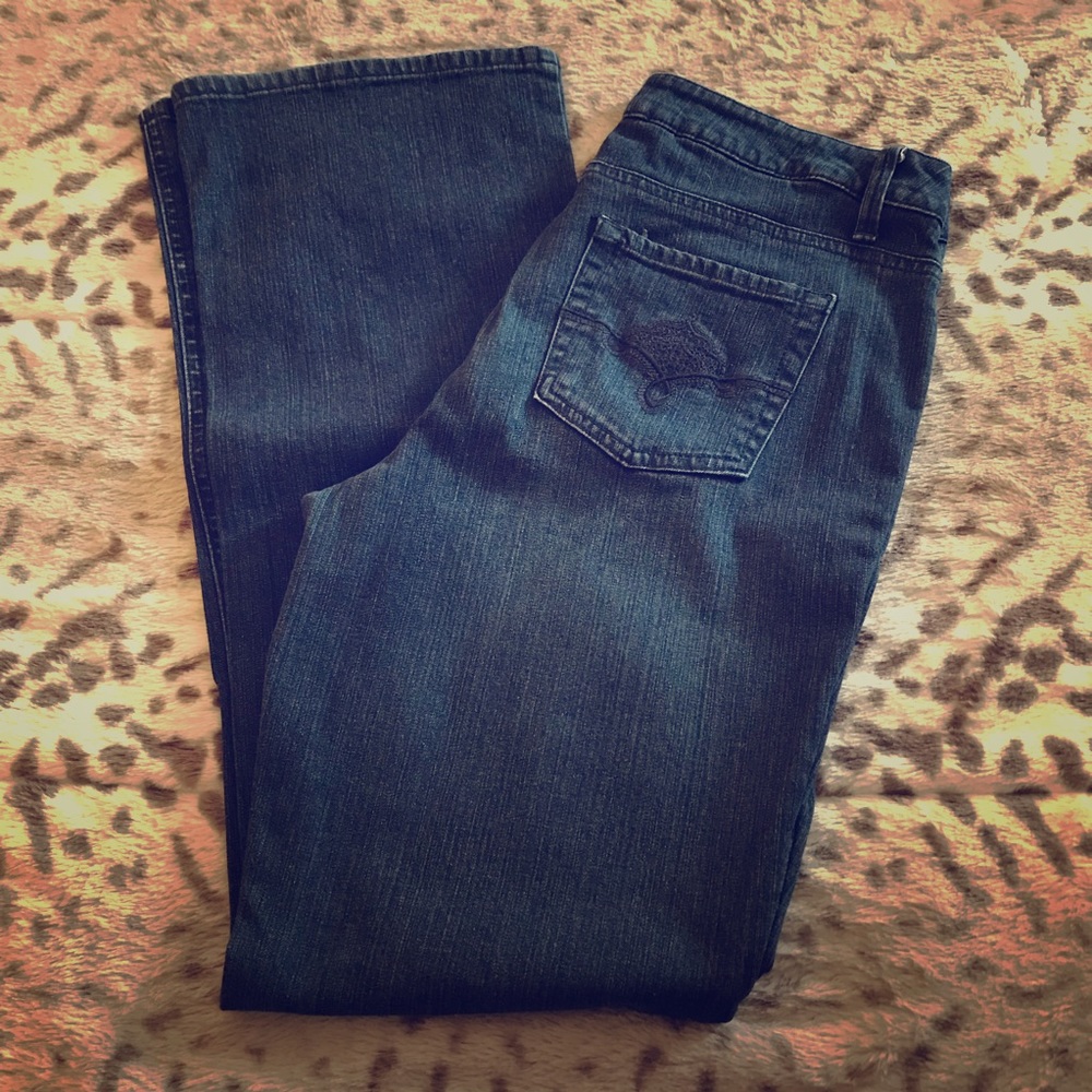 Dark wash bootcut jeans!